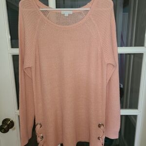 New York & Company Pink Crew Neck Sweater